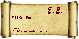 Eliás Emil névjegykártya